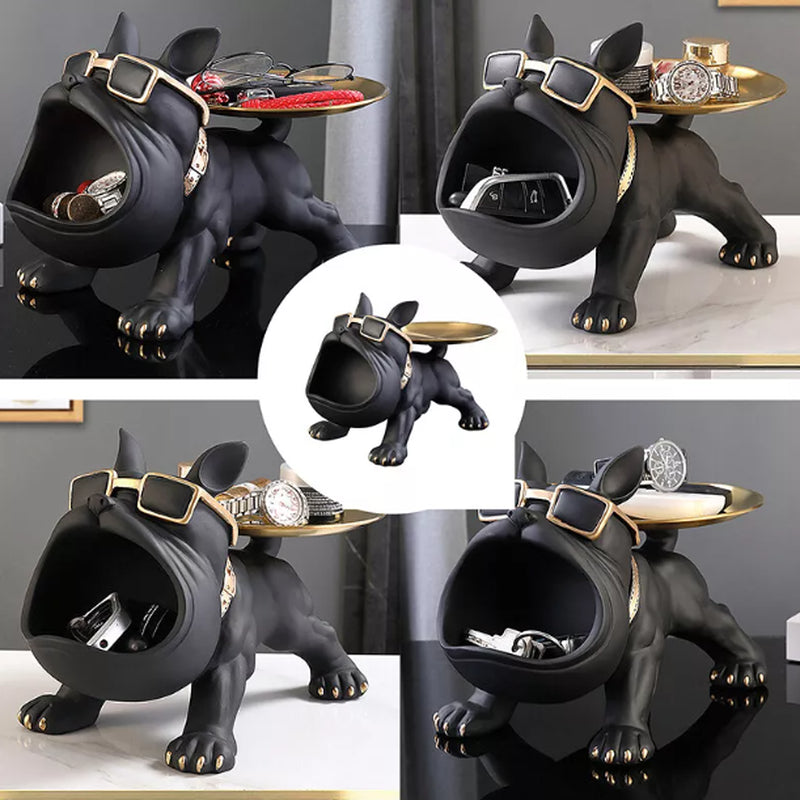  Bulldog Butler Tray Storage Box Animal Figurine