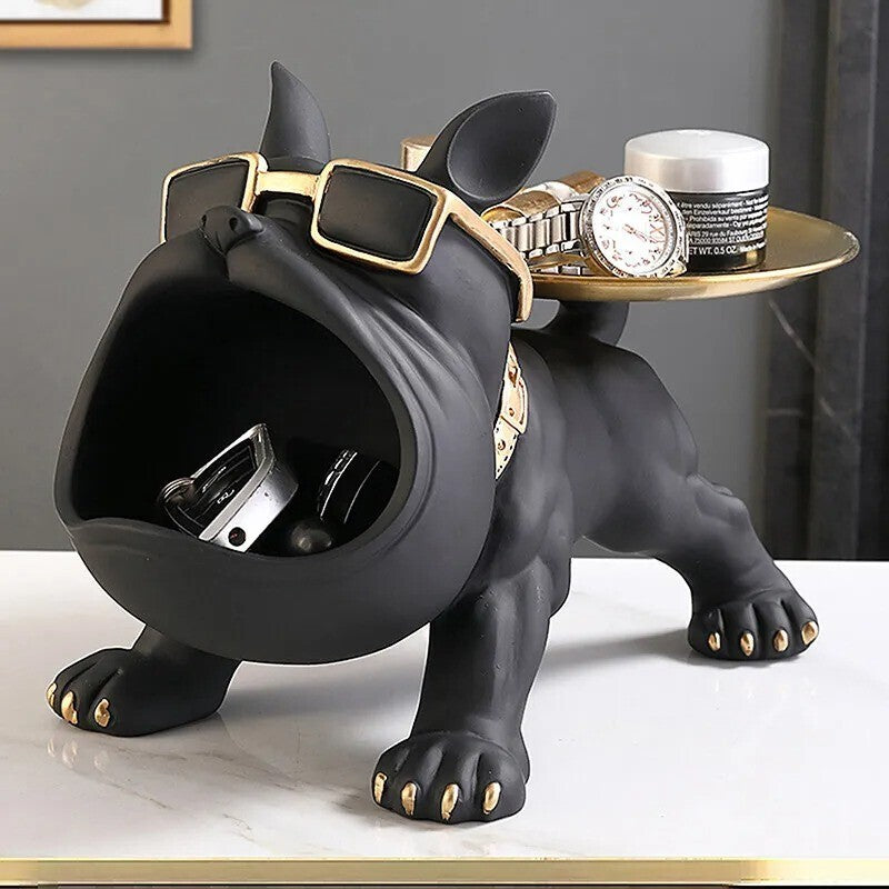  Bulldog Butler Tray Storage Box Animal Figurine