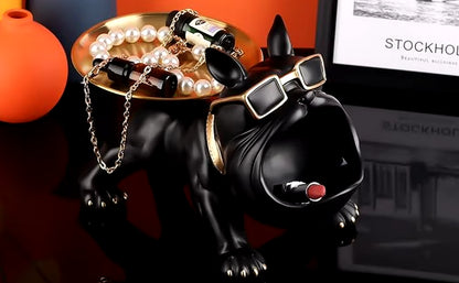  Bulldog Butler Tray Storage Box Animal Figurine