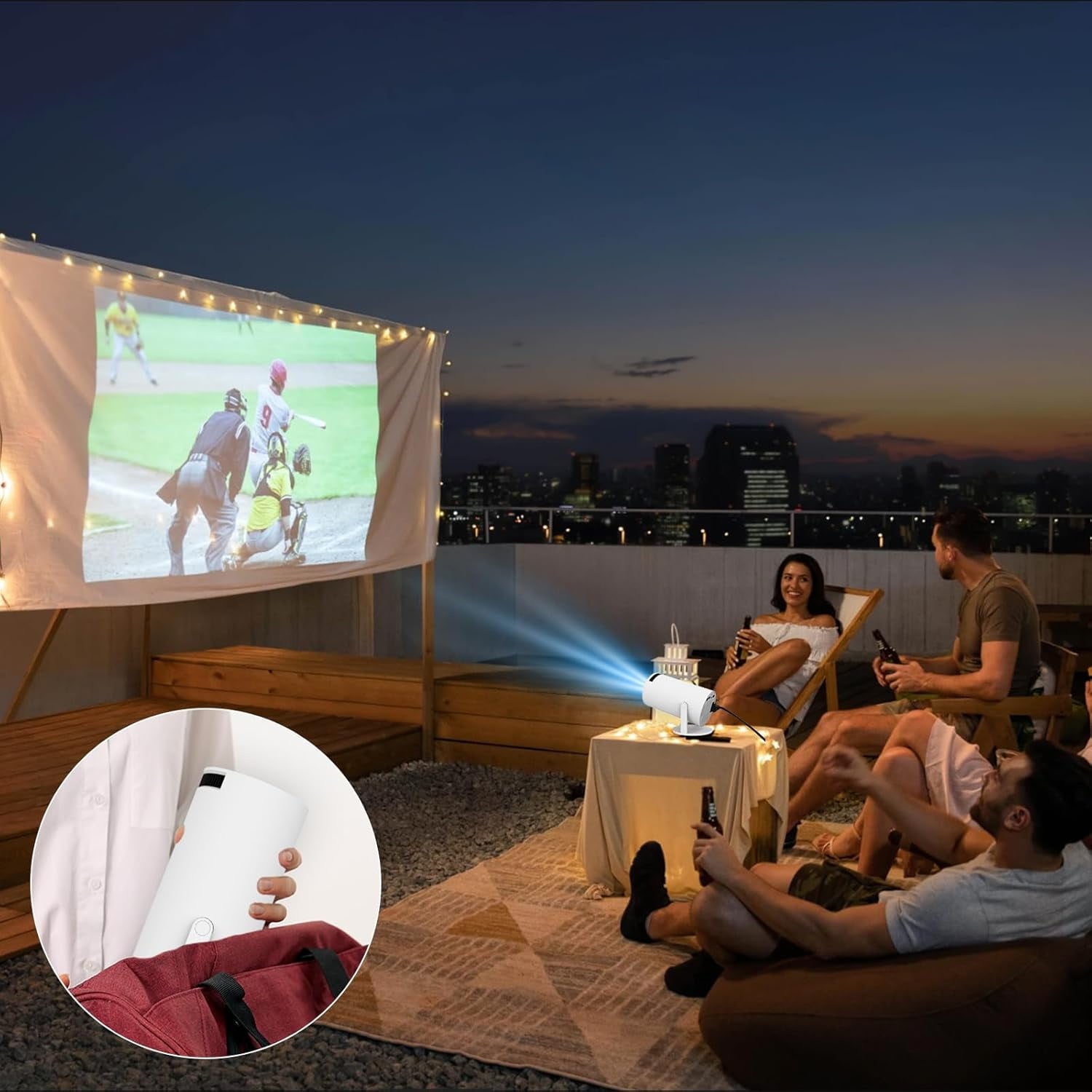180° Rotatable WiFi Projector with Bluetooth | 4K Supported, 1080P HD