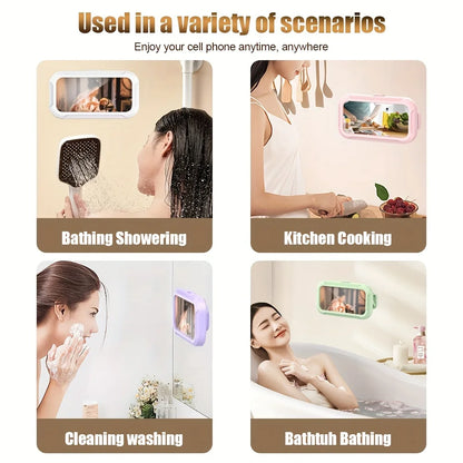 Waterproof 360-Degree Rotatable Wall-Mounted Shower Phone Holder