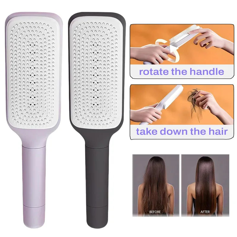 Rotatable Self-Cleaning Massage Hair Brush