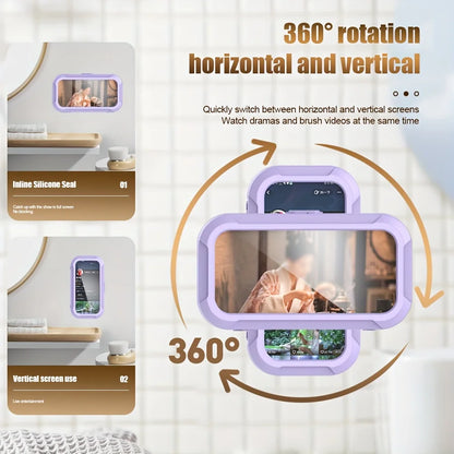 Waterproof 360-Degree Rotatable Wall-Mounted Shower Phone Holder