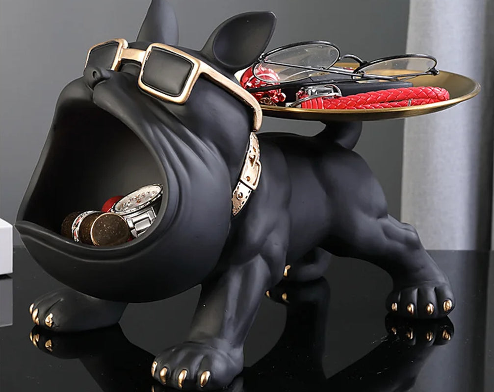  Bulldog Butler Tray Storage Box Animal Figurine