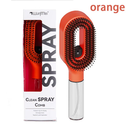 2-in-1 Detangling Hair Brush with Scalp Massage and Water Mist Spray - Anti-Static Hair Styling Tool for Home and Travel