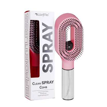 2-in-1 Detangling Hair Brush with Scalp Massage and Water Mist Spray - Anti-Static Hair Styling Tool for Home and Travel