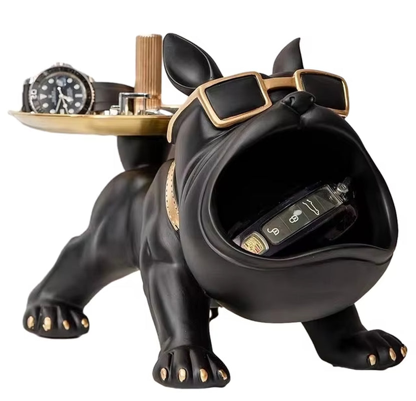  Bulldog Butler Tray Storage Box Animal Figurine