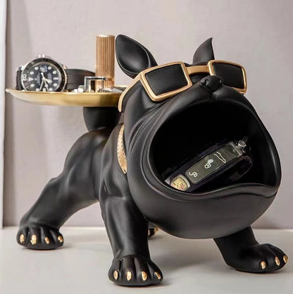  Bulldog Butler Tray Storage Box Animal Figurine