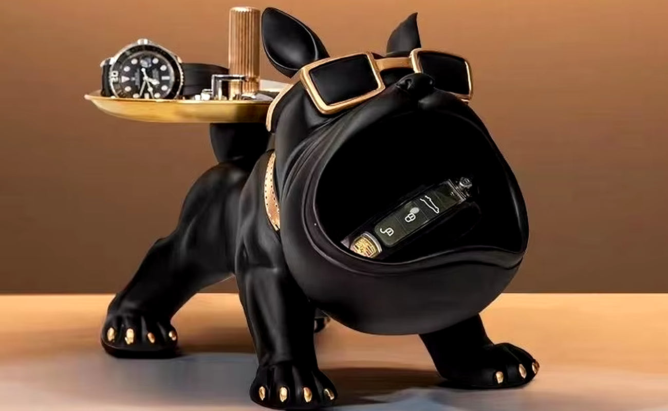  Bulldog Butler Tray Storage Box Animal Figurine