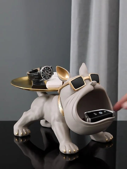  Bulldog Butler Tray Storage Box Animal Figurine