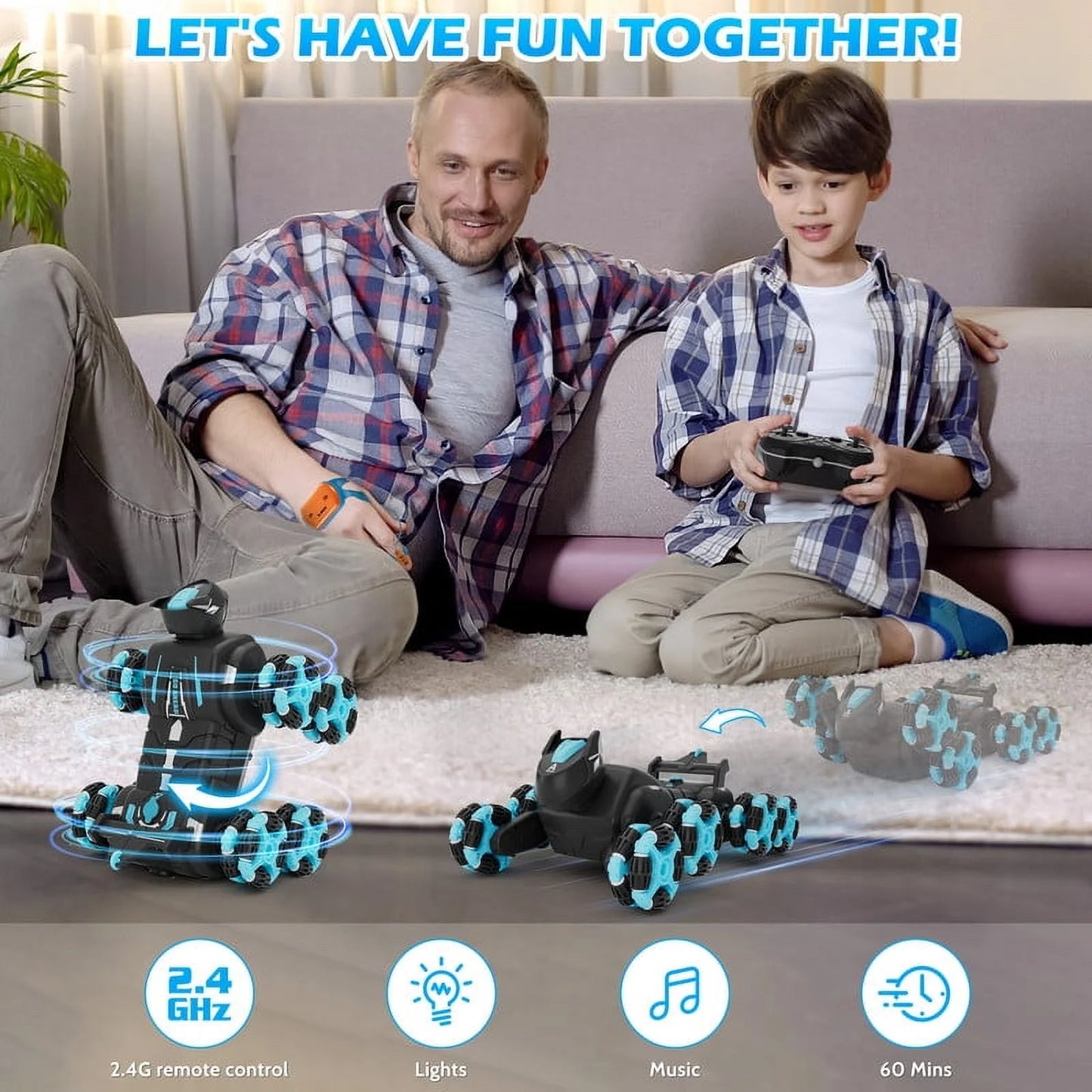 Remote & Gesture Controlled Stunt Car Robot